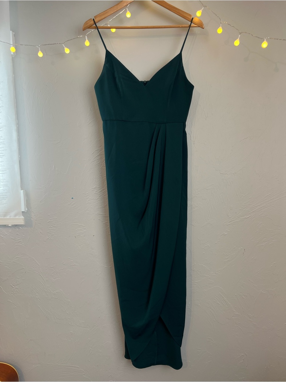 Shona Joy Emerald Green Draped Midi Dress